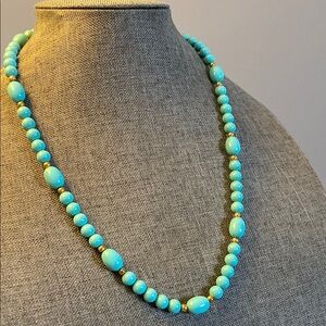 Vintage Lucite Turquoise Beaded Necklace